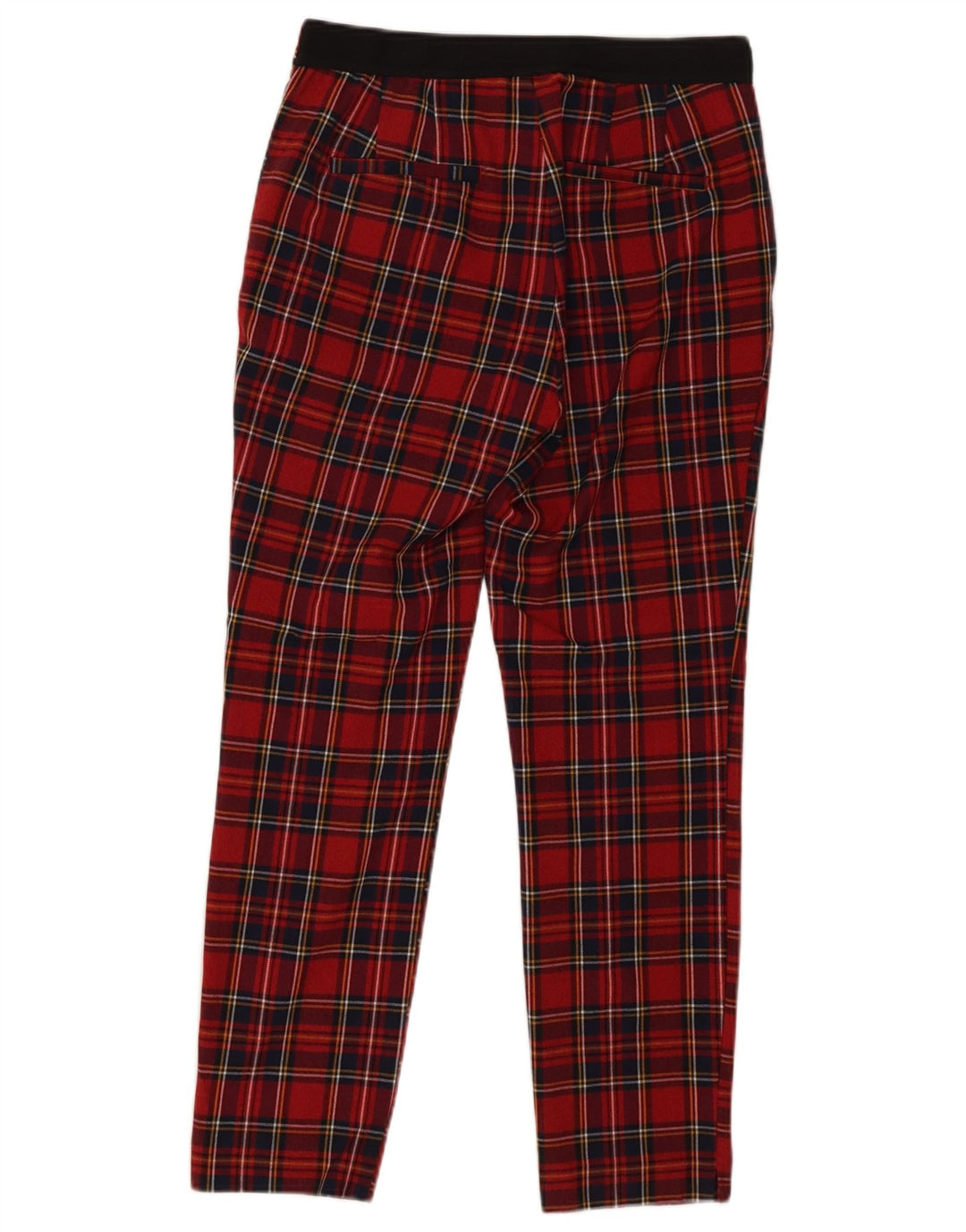 Pantaloni chino skinny da donna Zara medi W28 L26 poliestere a quadri rossi