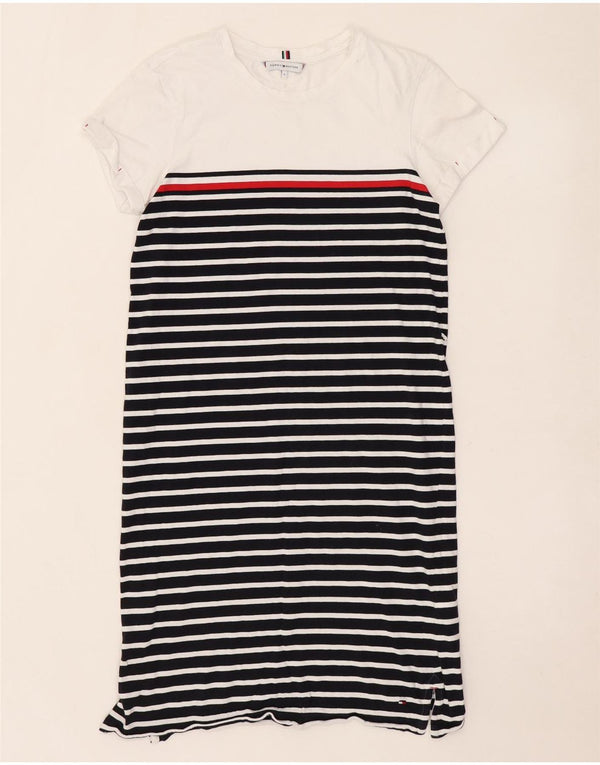Abito T-shirt da donna Tommy Hilfiger UK 10 piccolo cotone a righe nere