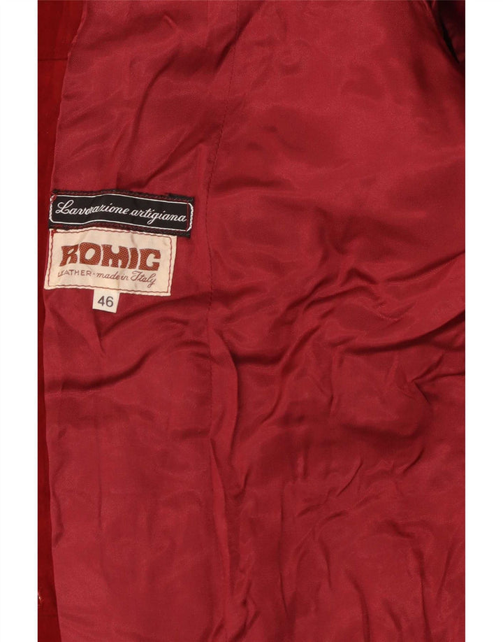 Giacca in pelle da donna vintage IT 46 Large Rossa