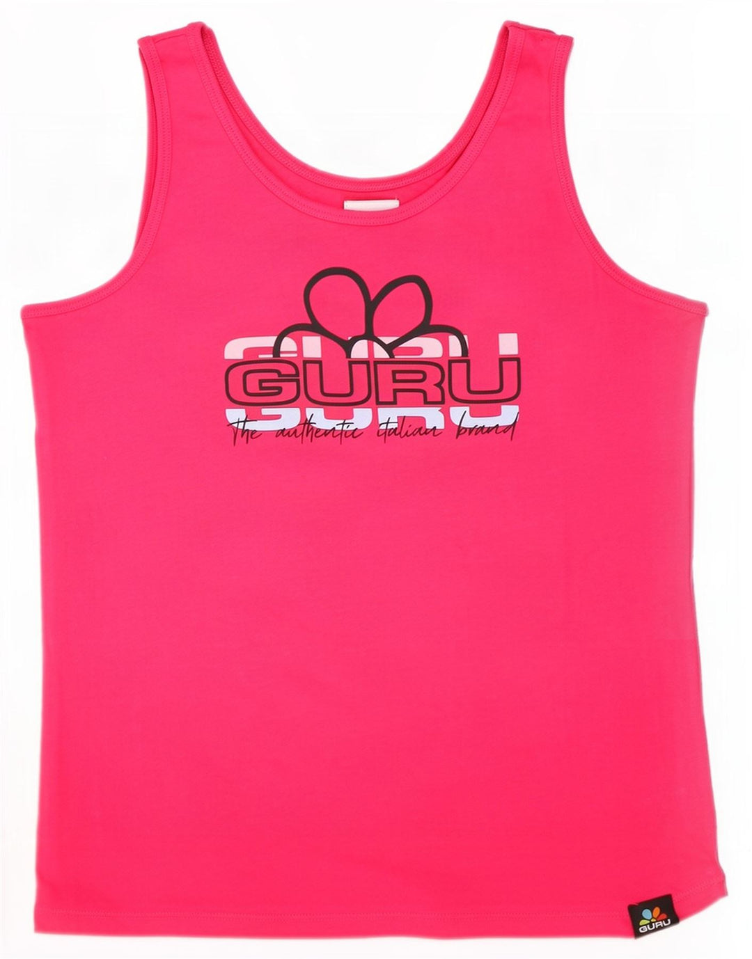 Canotta grafica da donna Guru UK 14 grande cotone rosa