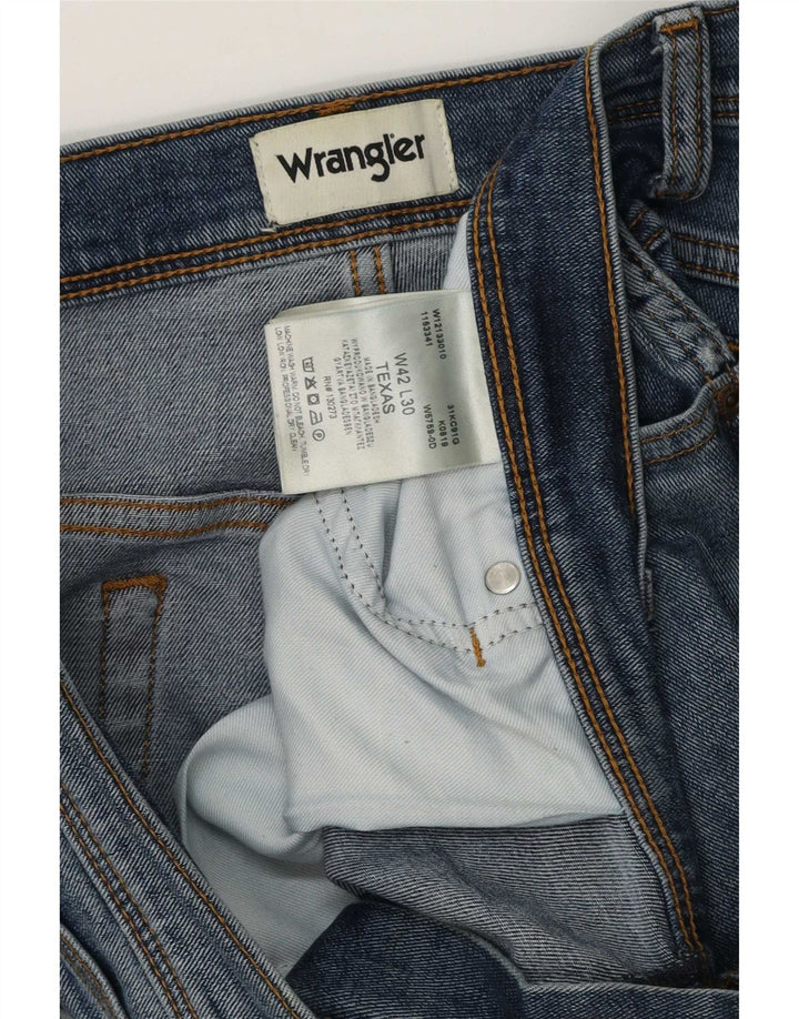 Jeans dritti da uomo Wrangler Texas W42 L30 cotone blu