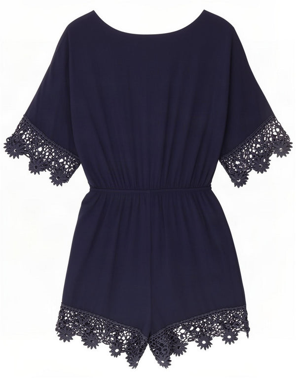 Tuta corta da donna Guess UK 8 Small Blu navy in viscosa