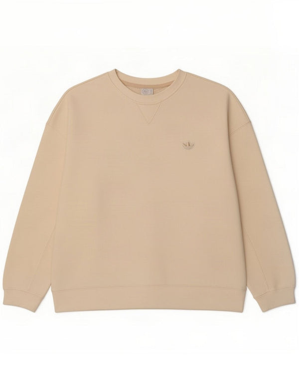 Adidas Womens Graphic Oversized Sweatshirt Jumper UK 12 Medium Off White