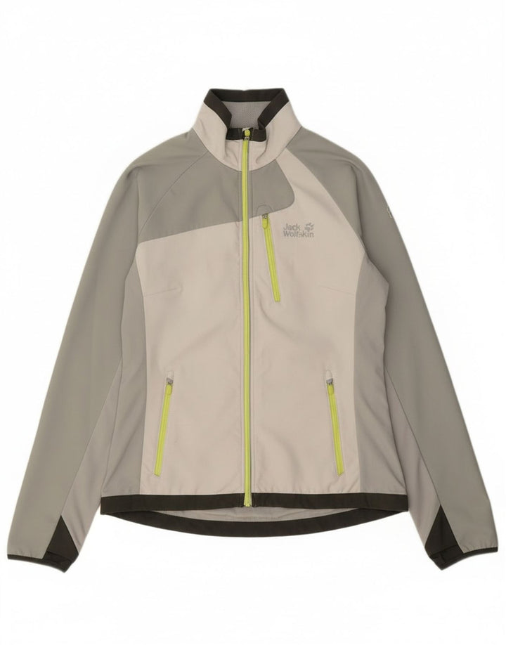 Giacca da tuta da donna Jack Wolfskin UK 10 Small Grey Colourblock