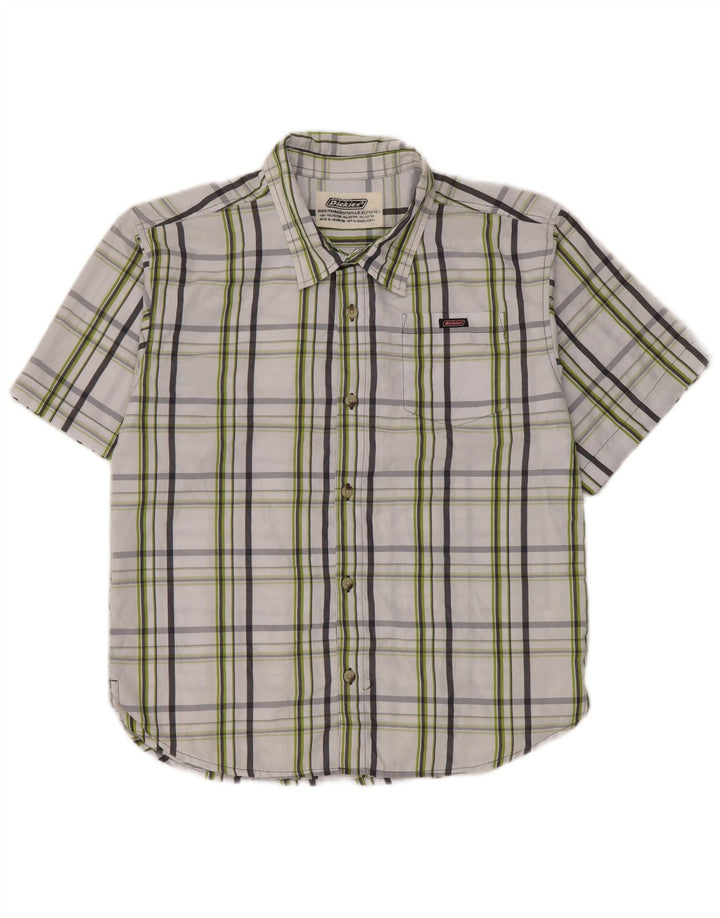 Dickies Camicia a maniche corte da ragazzo 14-15 anni XL Poliestere bianco a quadri
