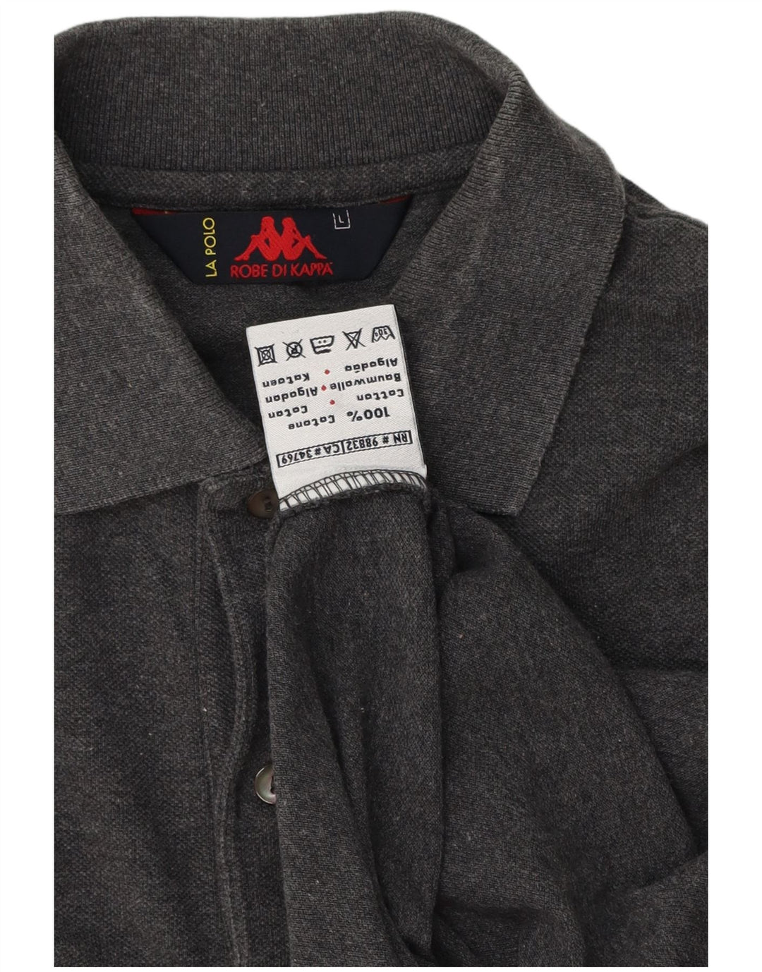 Polo Kappa Uomo Large in Cotone Grigio
