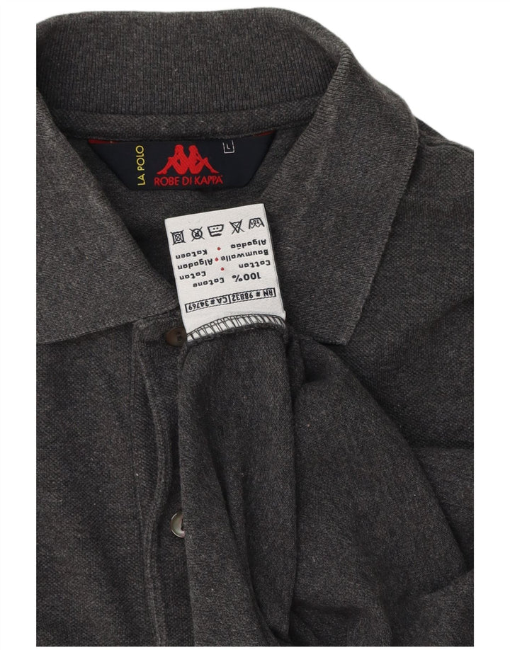 Polo Kappa Uomo Large in Cotone Grigio