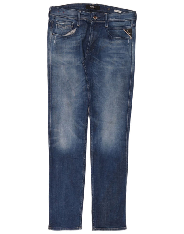 Jeans slim da uomo Replay W32 L32 cotone blu