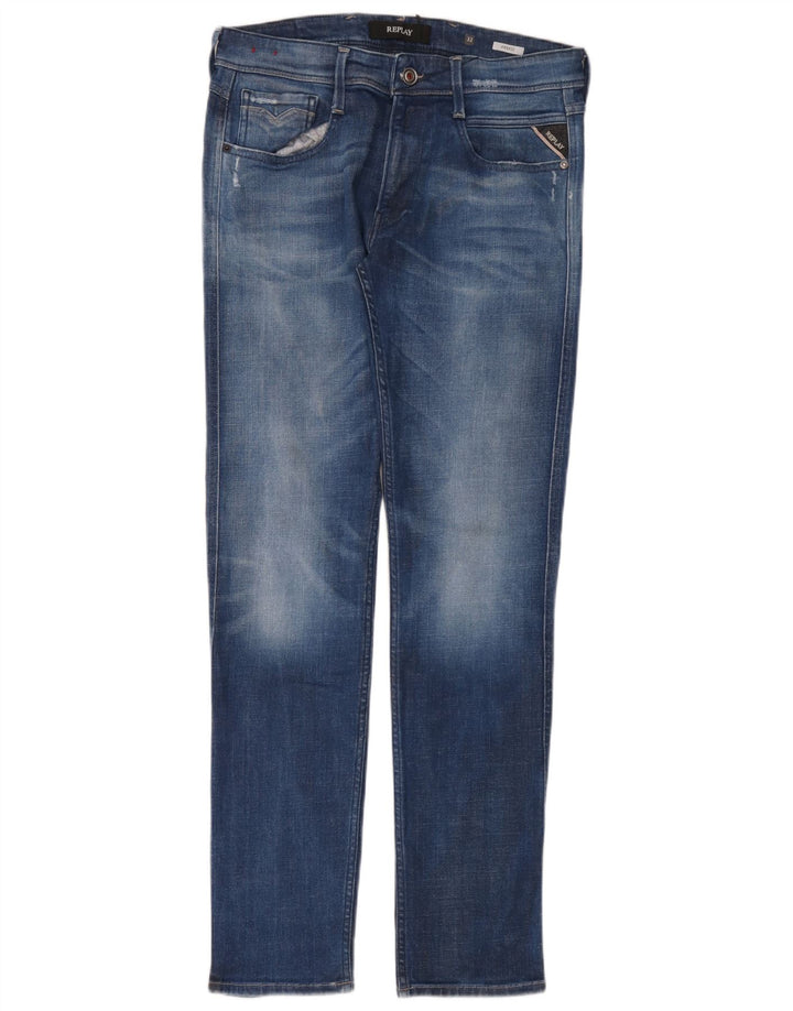 Jeans slim da uomo Replay W32 L32 cotone blu