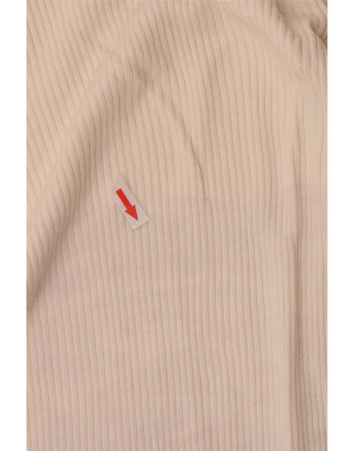 Maglione maglione a collo alto da donna Marks & Spencer UK 10 piccolo in viscosa bianca