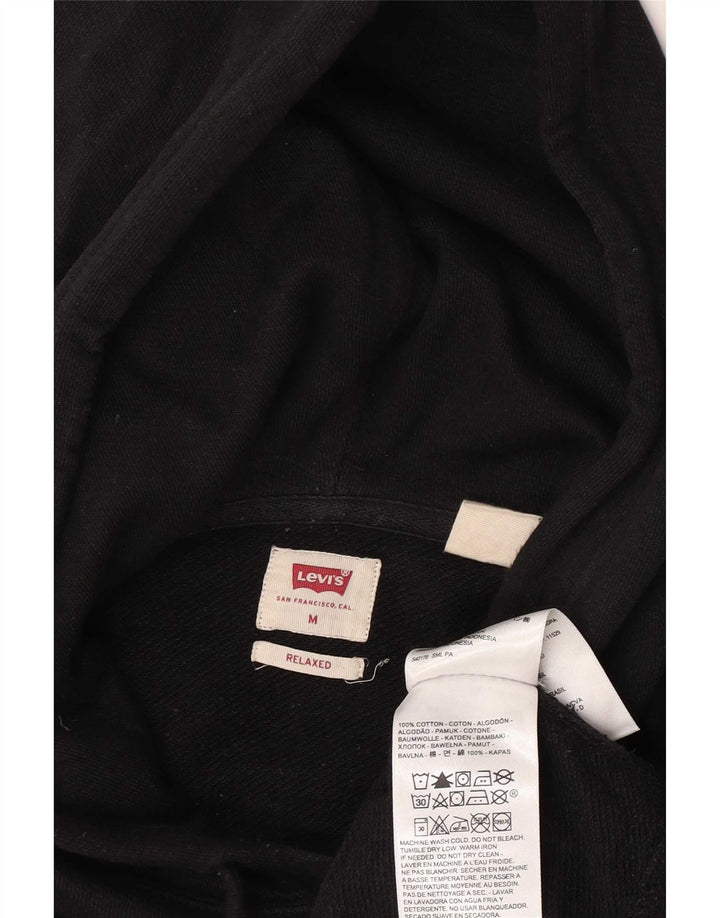 Levi's Felpa con cappuccio grafica da uomo con vestibilità rilassata, cotone medio nero