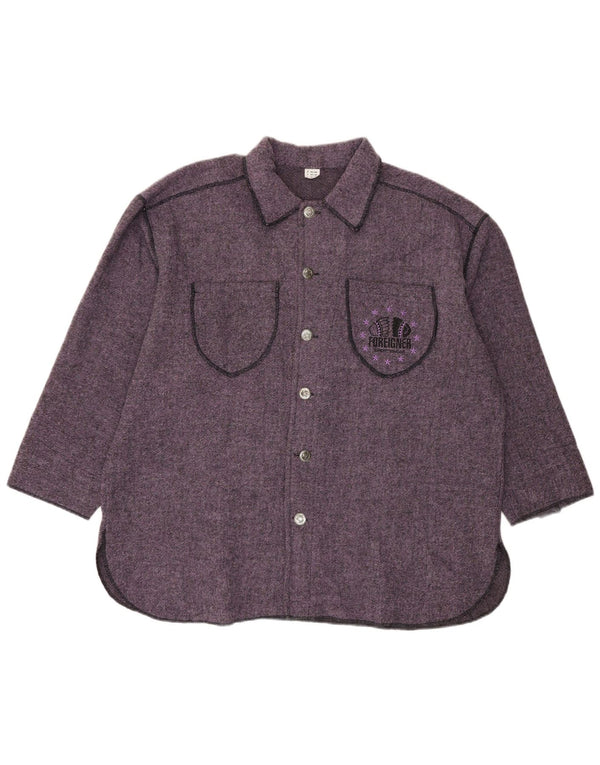 Camicia oversize da donna in flanella oversize da donna EU 42/44 Large Viola