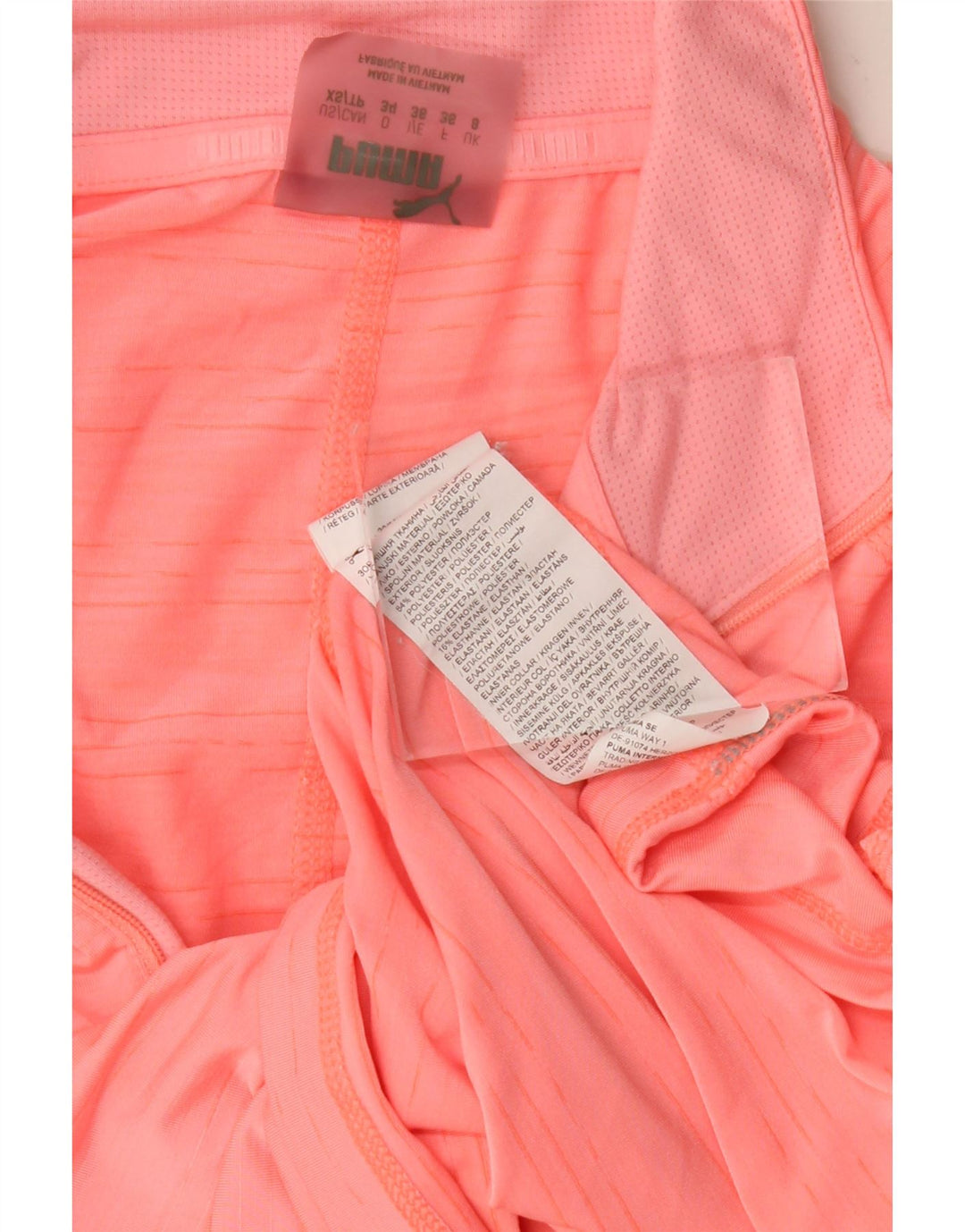 PUMA Top da donna con zip e collo a maniche lunghe UK 8 Small Rosa Poliestere