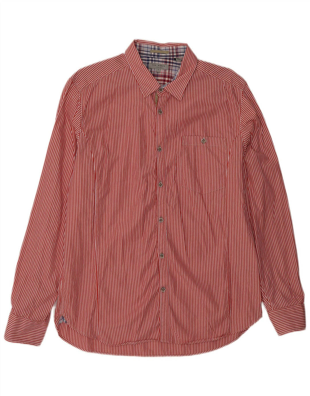 Camicia da uomo TED BAKER taglia 5 XL cotone gessato rosso