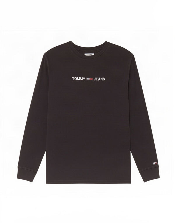 Tommy Hilfiger Uomo Graphic Top Manica Lunga XL Cotone Nero