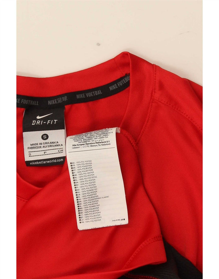 T-shirt grafica Nike Dri Fit da uomo, piccola, in poliestere color block rosso