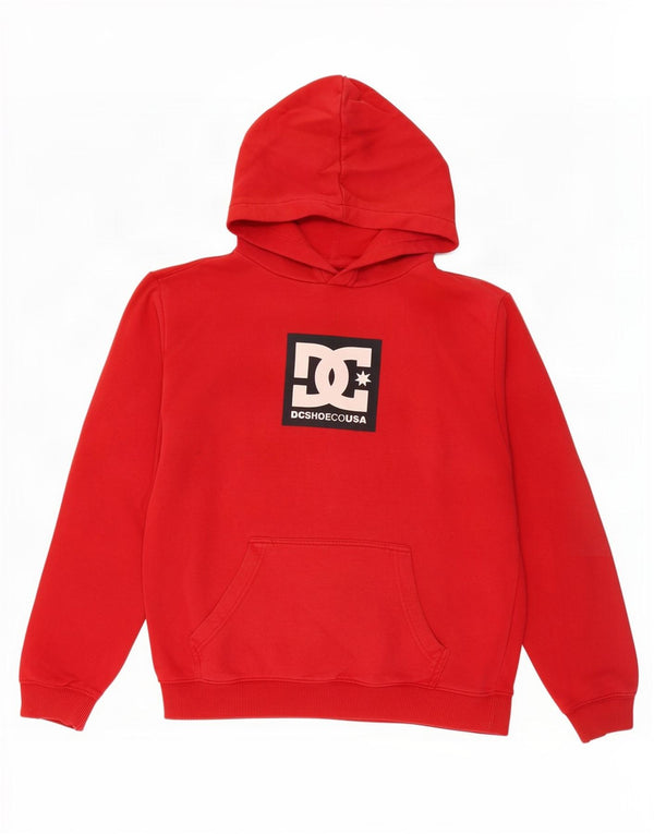 DC Girls Graphic Hoodie Jumper 15-16 Years XL Red Cotton