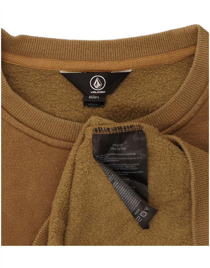 Volcom Felpa con grafica da uomo Maglione grande in cotone kaki