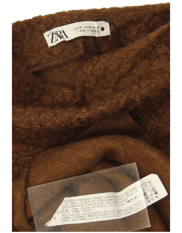 ZARA Mens Sleeveless Fleece Jumper Medium Brown Polyester