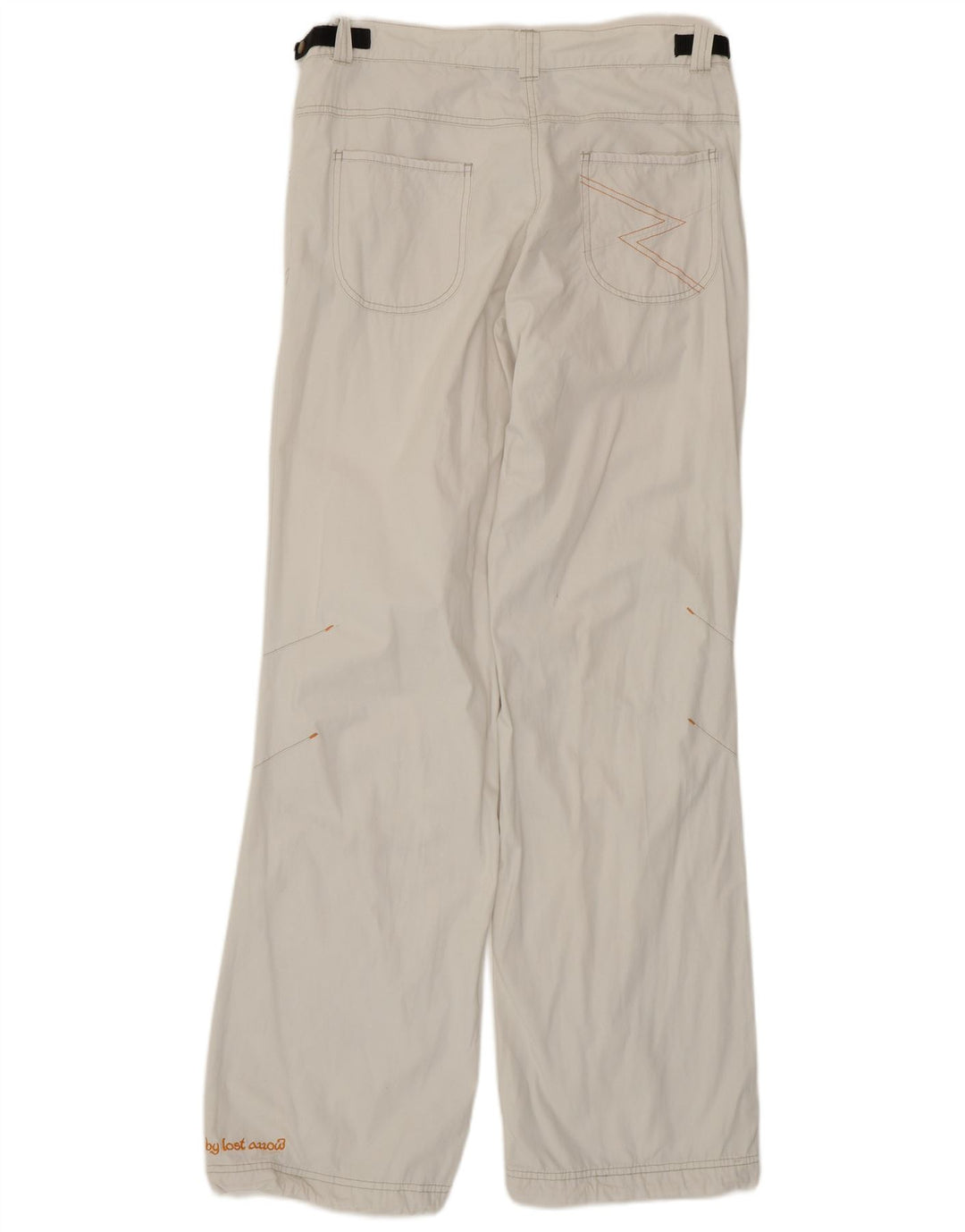 Pantaloni casual bootcut da donna VINTAGE grandi W34 L33 cotone bianco