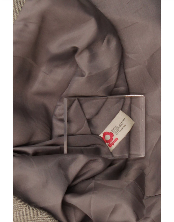 Giacca blazer doppiopetto da donna WPM UK 14 grigio medio a spina di pesce