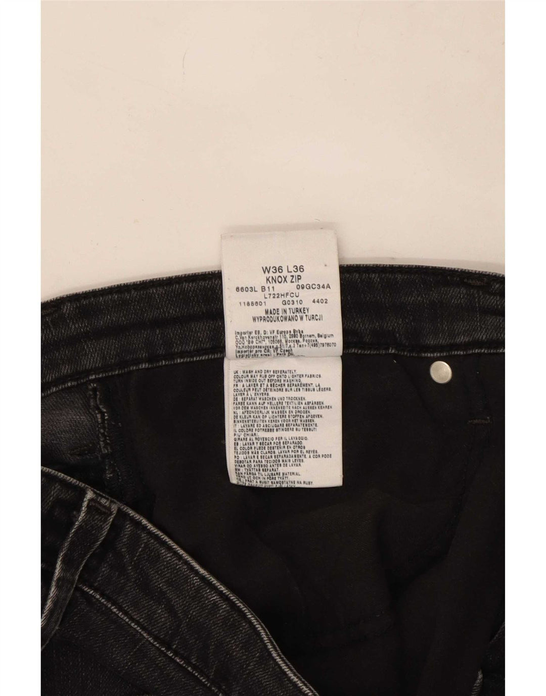 Jeans dritti Lee Knox da uomo W36 L30 cotone nero