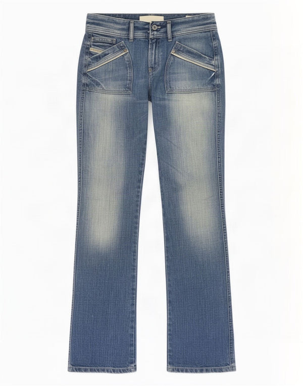 Jeans dritti da donna Diesel Reckfly W27 L32 cotone blu