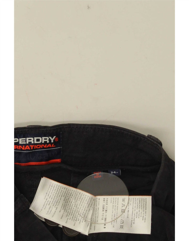 Pantaloncini chino da uomo Superdry W34 grandi in cotone nero