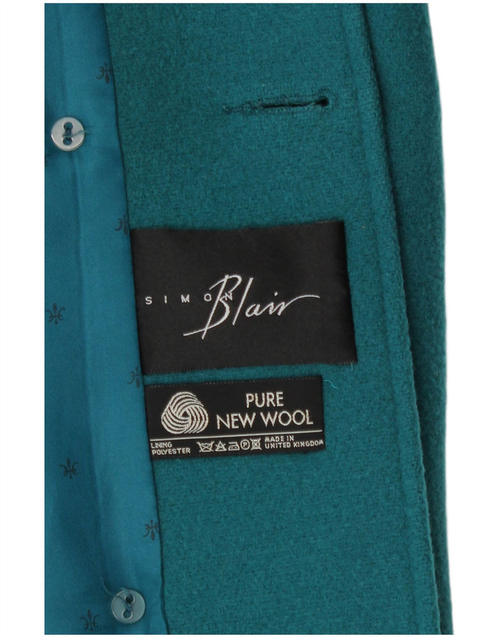 Cappotto doppiopetto da donna Simon Blair UK 16 Large Green New Wool