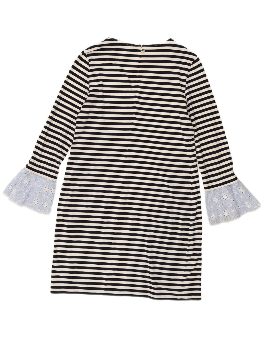 Abito a trapezio da donna Tommy Hilfiger UK 12 cotone a righe nere medie
