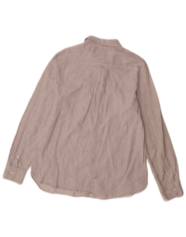 Camicia in flanella da donna Fat Face UK 14 Cotone gessato bianco grande