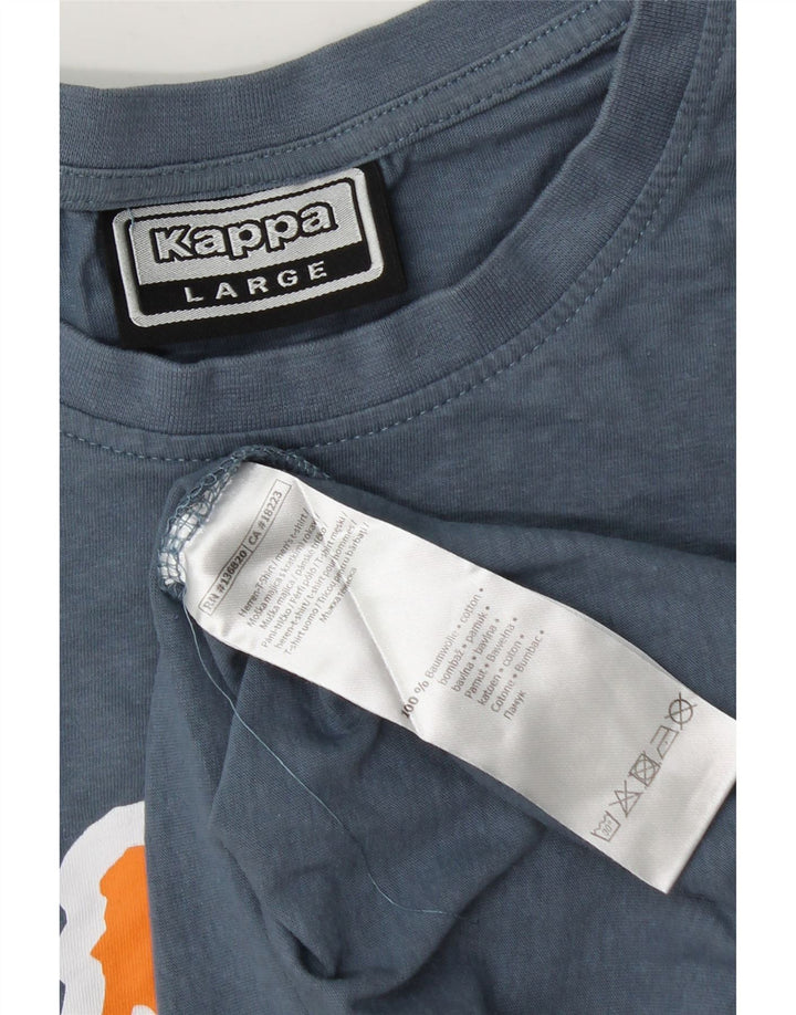 T-shirt grafica da uomo Kappa Top Large in cotone blu