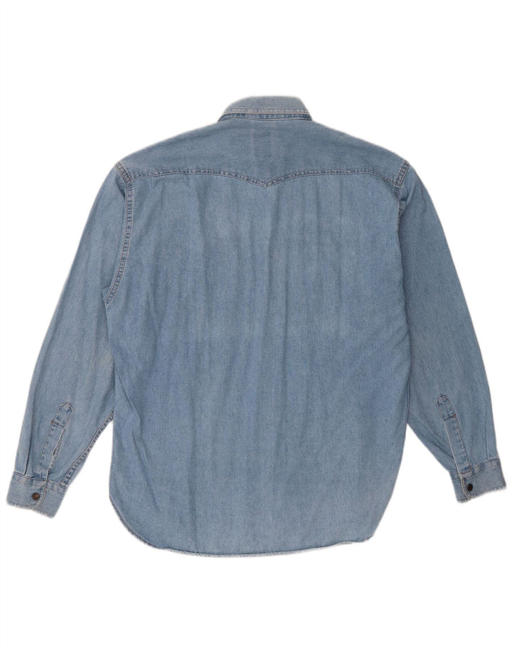 Camicia in denim da uomo Cassuci piccola in cotone blu