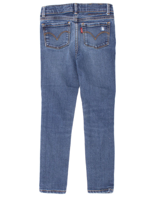 Jeans Levi's Girls 710 Super Skinny Distressed 6-7 anni W22 L20 Blu