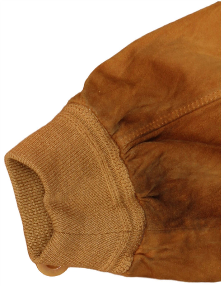 Giubbotto Bomber Uomo in Pelle Scamosciata Vittorio Forti IT 50 Large Pelle Beige