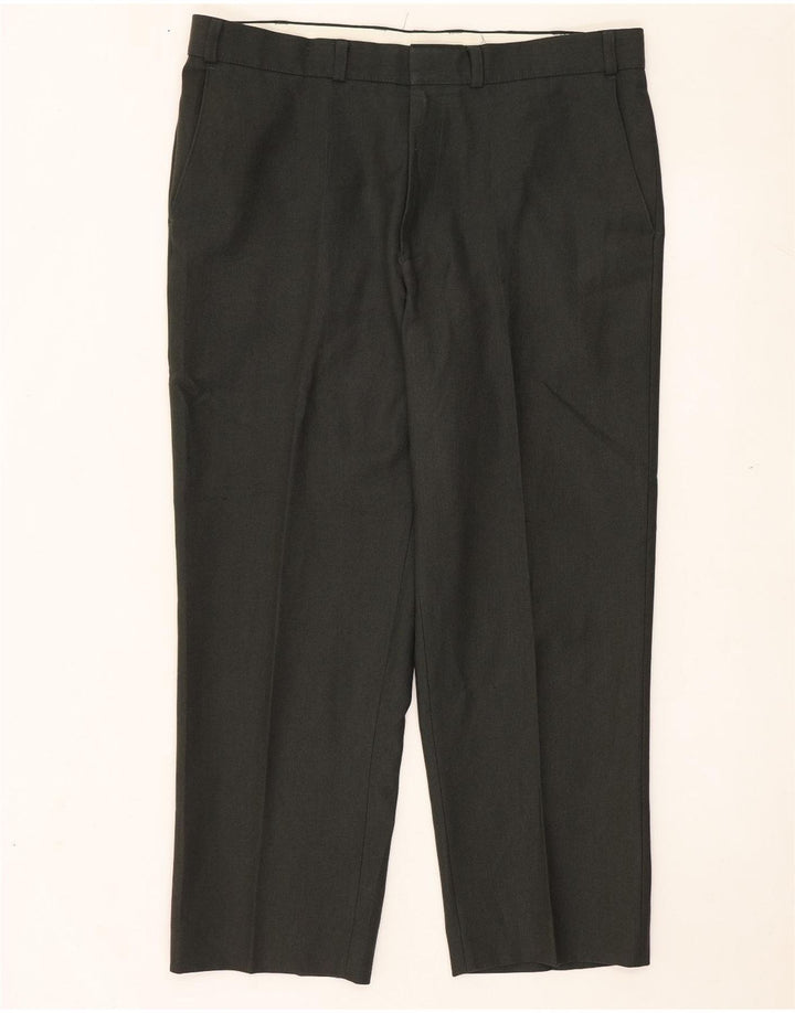 Pantaloni chino dritti da uomo Marks & Spencer W38 L29 poliestere verde