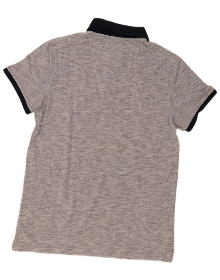 HOLLISTER Mens Stretch Polo Shirt Large Navy Blue Flecked