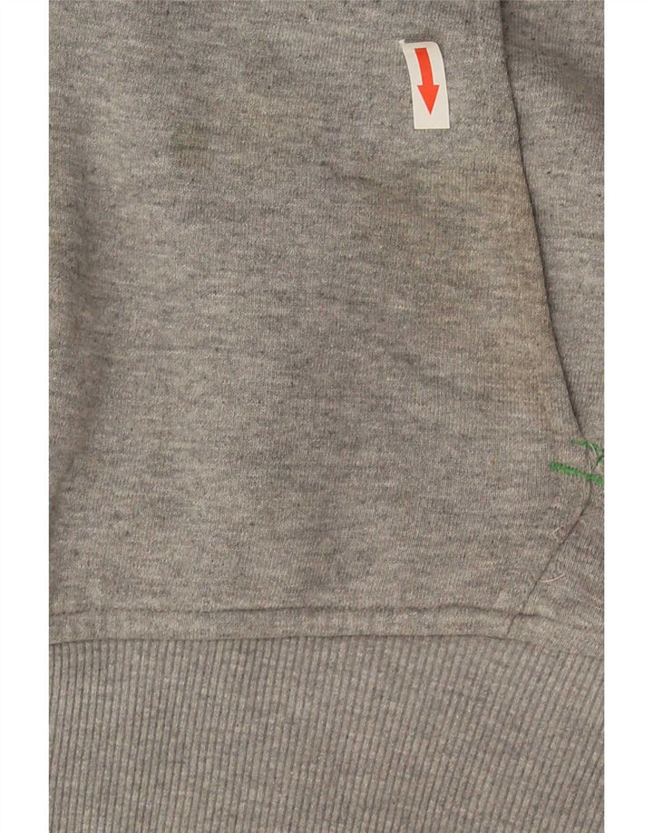 Felpa con cappuccio e zip senza maniche grafica Puma da uomo piccola grigia