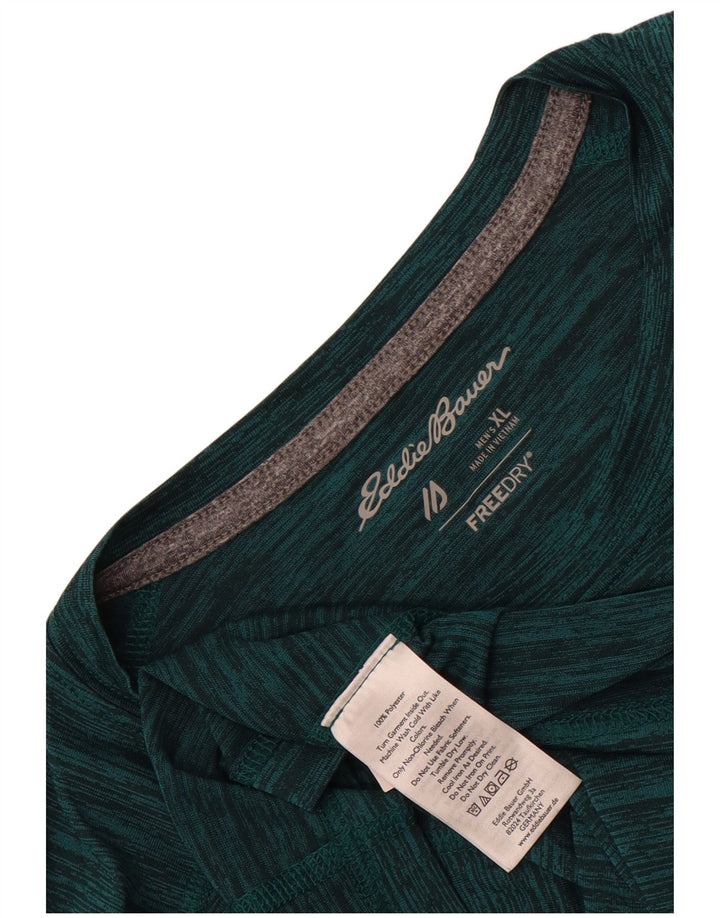 Eddie Bauer Maglia da uomo a maniche lunghe XL in poliestere chiazzato verde