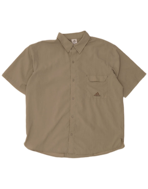 Camicia a maniche corte da uomo ADIDAS UK 46/48 XL Poliestere beige