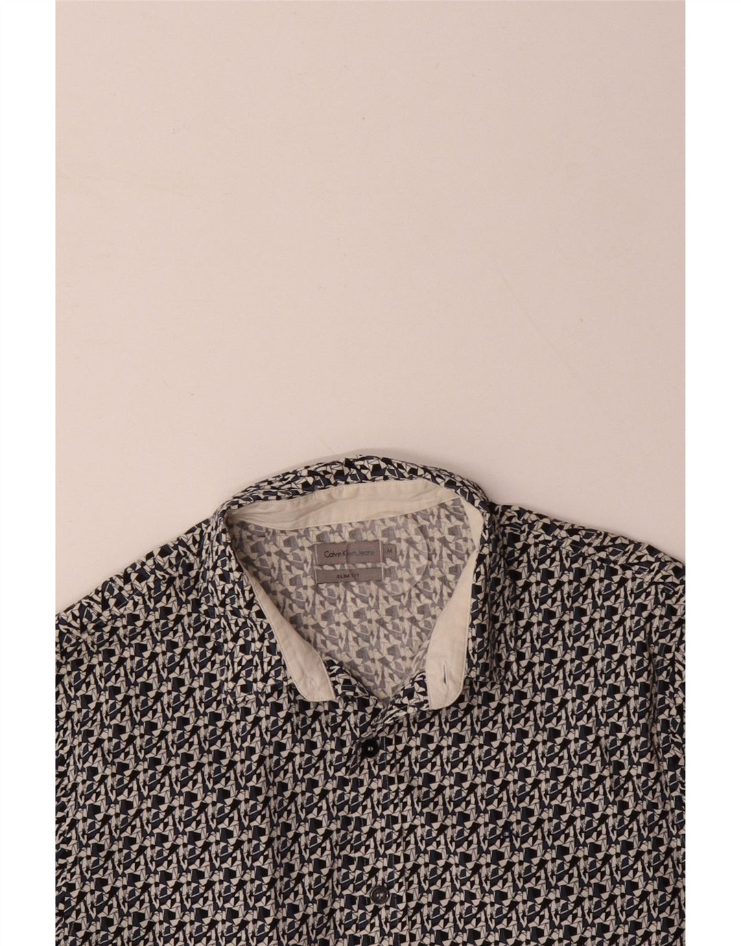 CALVIN KLEIN JEANS Camicia slim fit da uomo in cotone geometrico nero medio