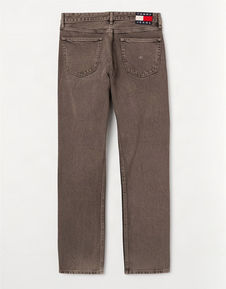 Jeans dritti da uomo Tommy Hilfiger W33 L32 cotone grigio