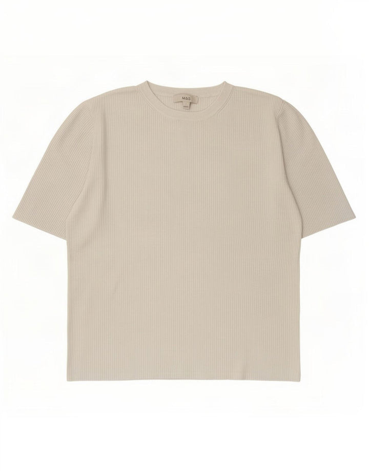 T-shirt da donna Marks & Spencer Top UK 14 Large bianca in viscosa