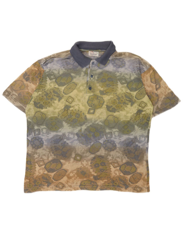 Polo da uomo Suspense grande geometrica multicolore
