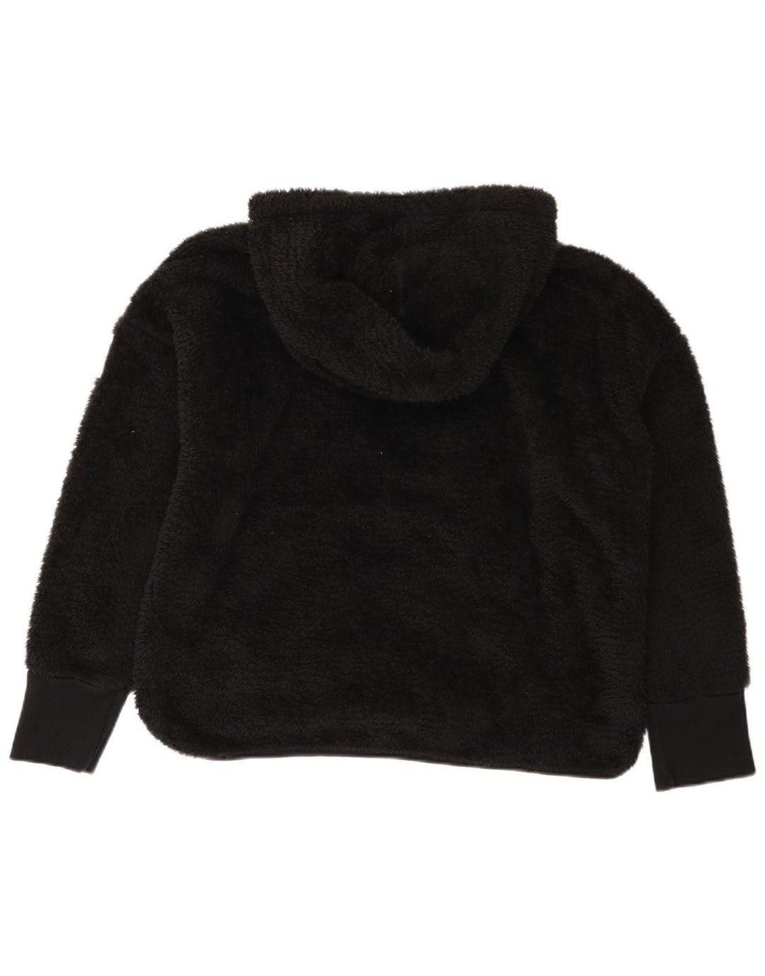 Giacca in pile oversize con cappuccio da donna Calvin Klein UK 18 XL poliestere nero