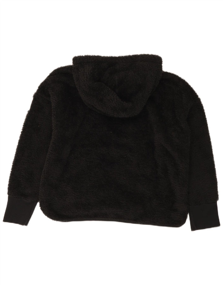 Giacca in pile oversize con cappuccio da donna Calvin Klein UK 18 XL poliestere nero