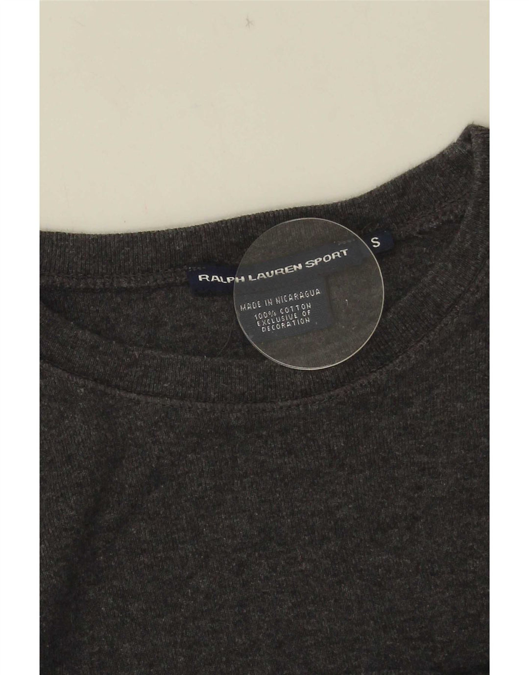 Top da donna a maniche lunghe Ralph Lauren UK 10 piccolo cotone grigio