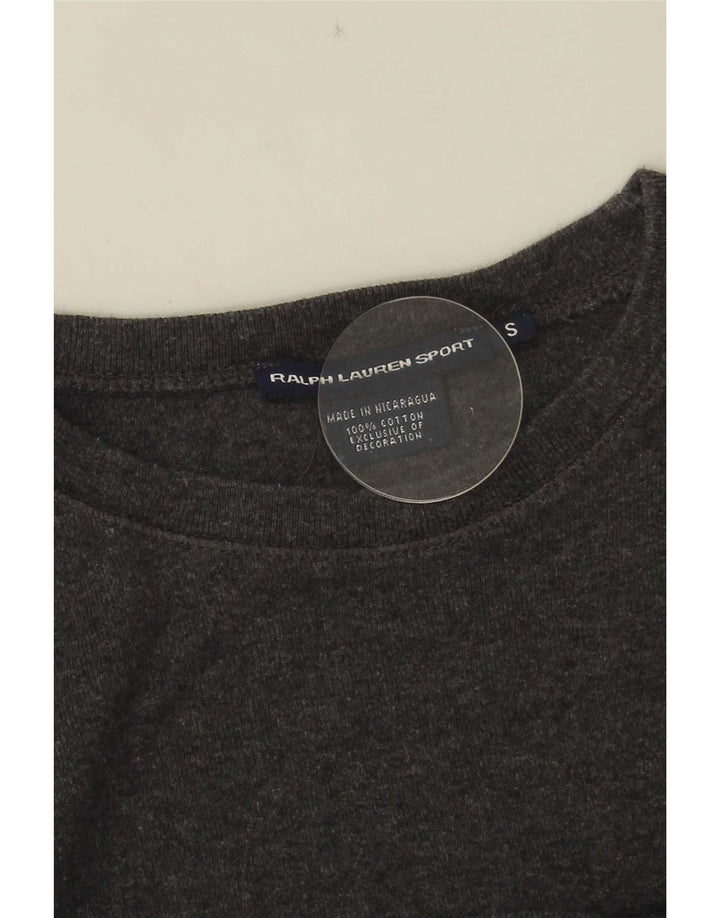Top da donna a maniche lunghe Ralph Lauren UK 10 piccolo cotone grigio