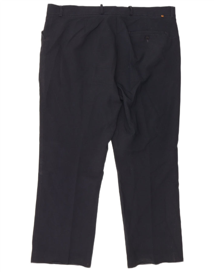Pantaloni casual dritti da uomo Farah W40 L29 poliestere blu navy