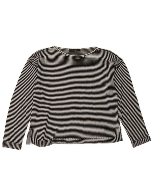 Top da weekend da donna Max Mara manica lunga UK 16 grande gessato nero